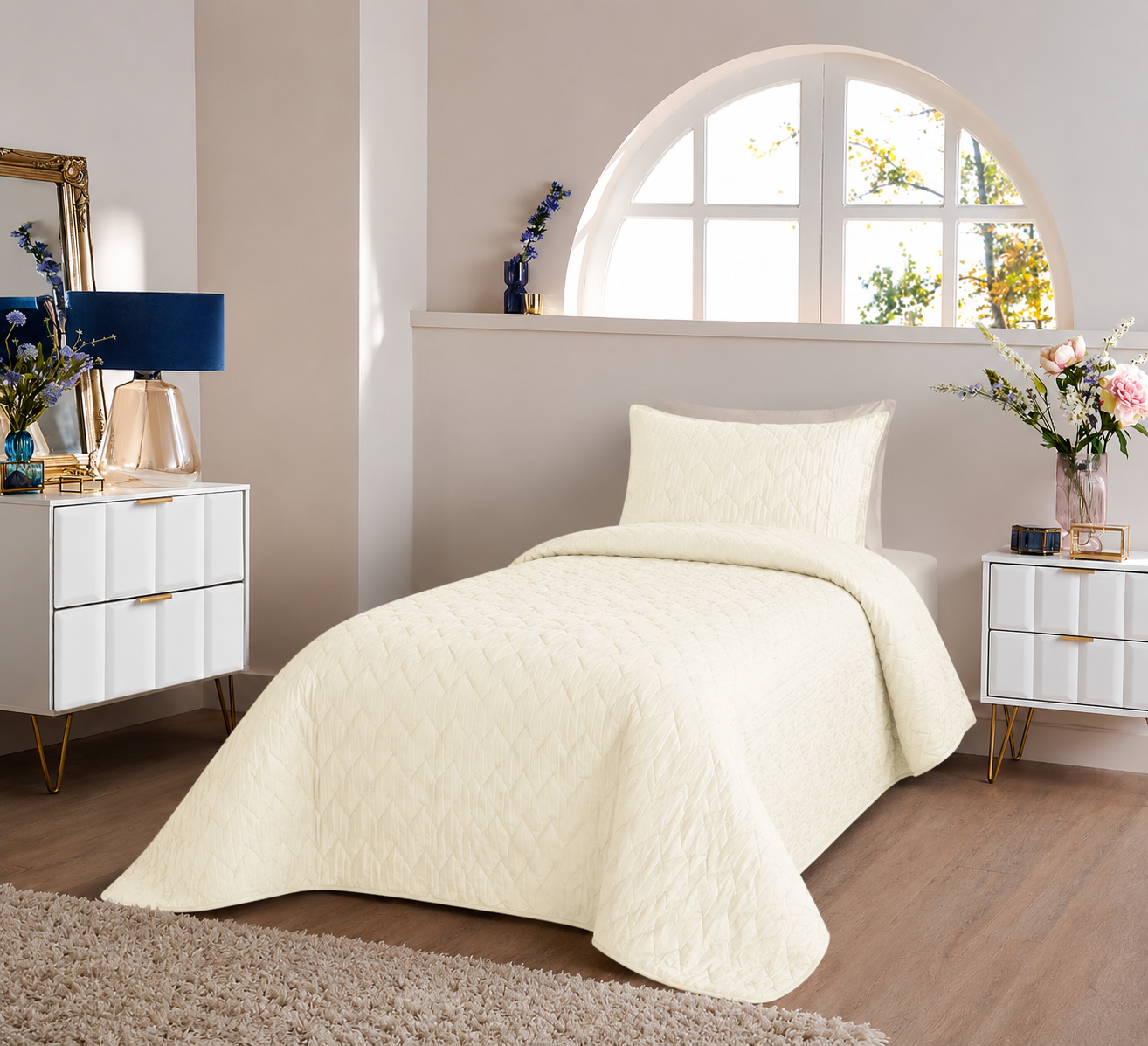 Quilt velvet Beige Twin