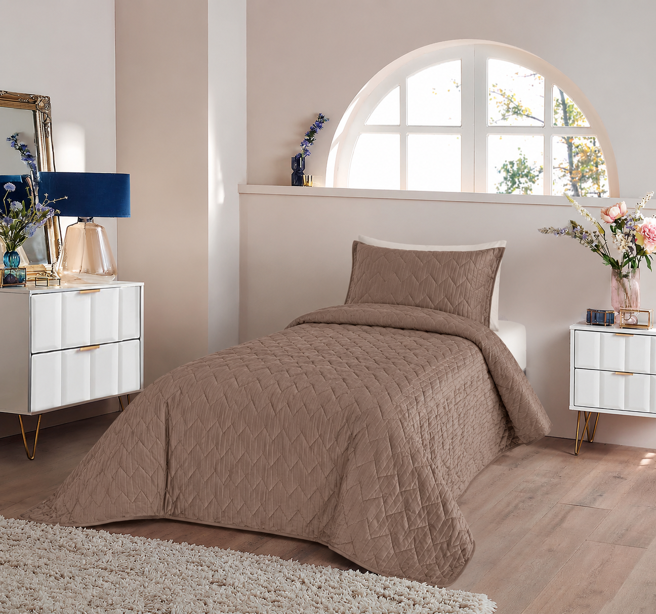 Quilt Velvet Taupe
