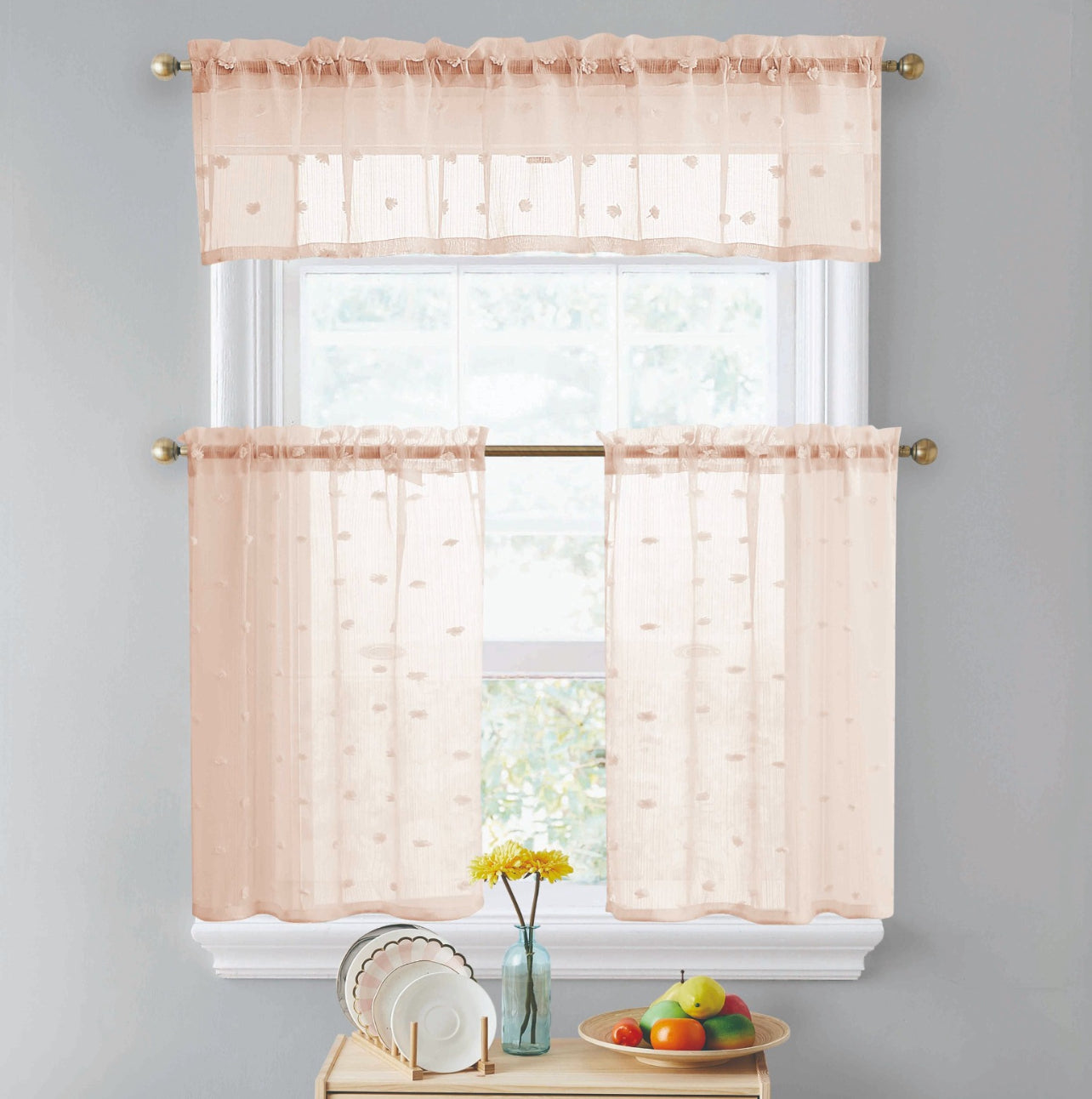 Kitchen Curtain Peach