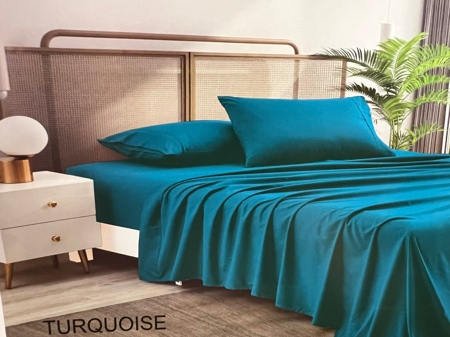 TURQUOISE ORGANIC SHEET SET