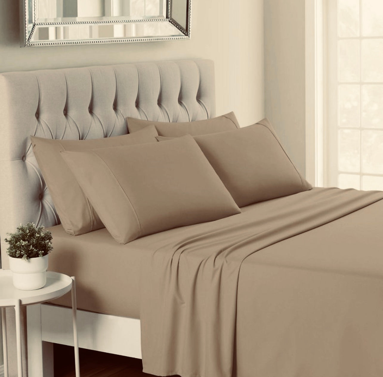 TAUPE ORGANIC SHEET SET