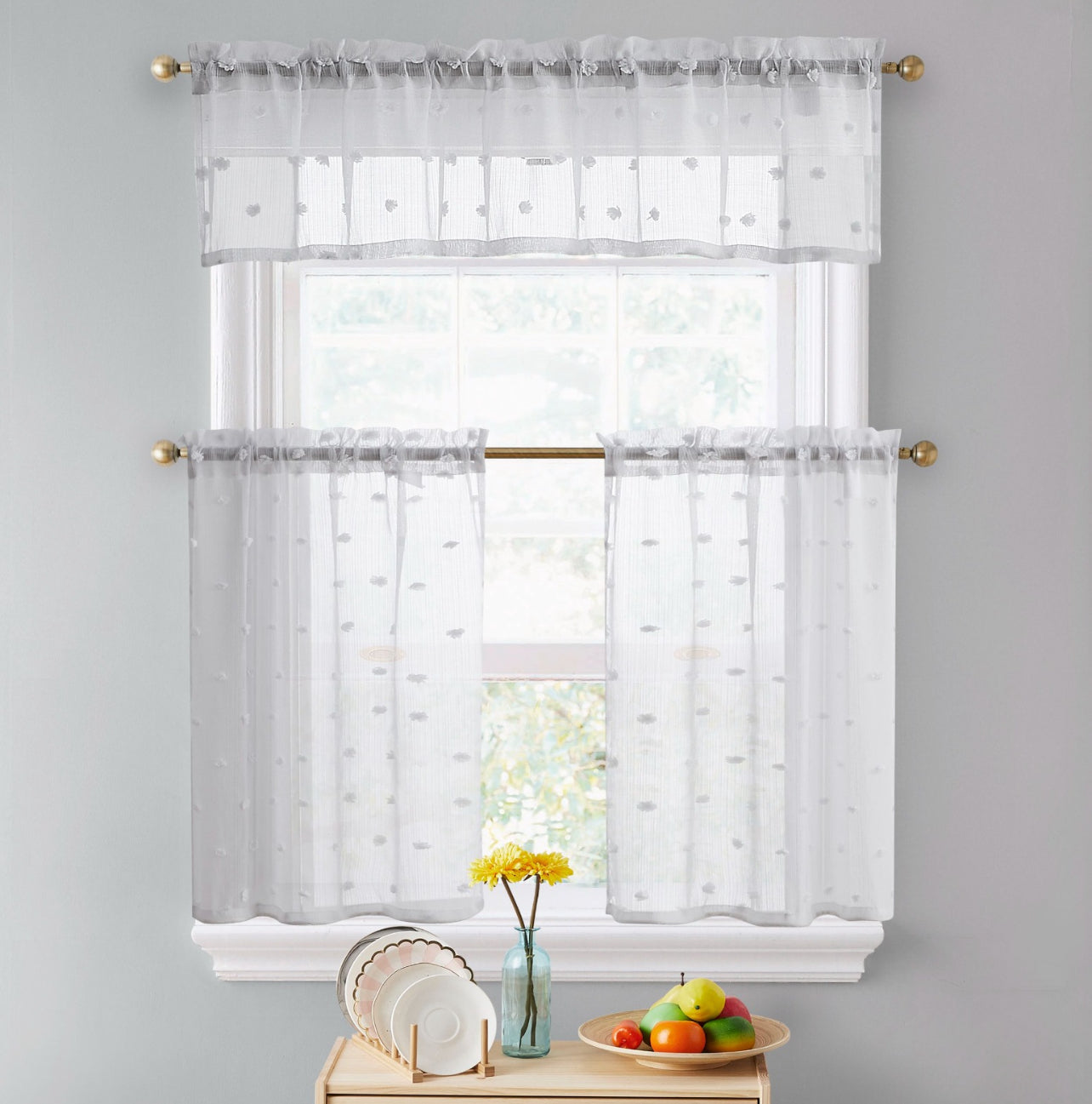 Kitchen Curtain Silver