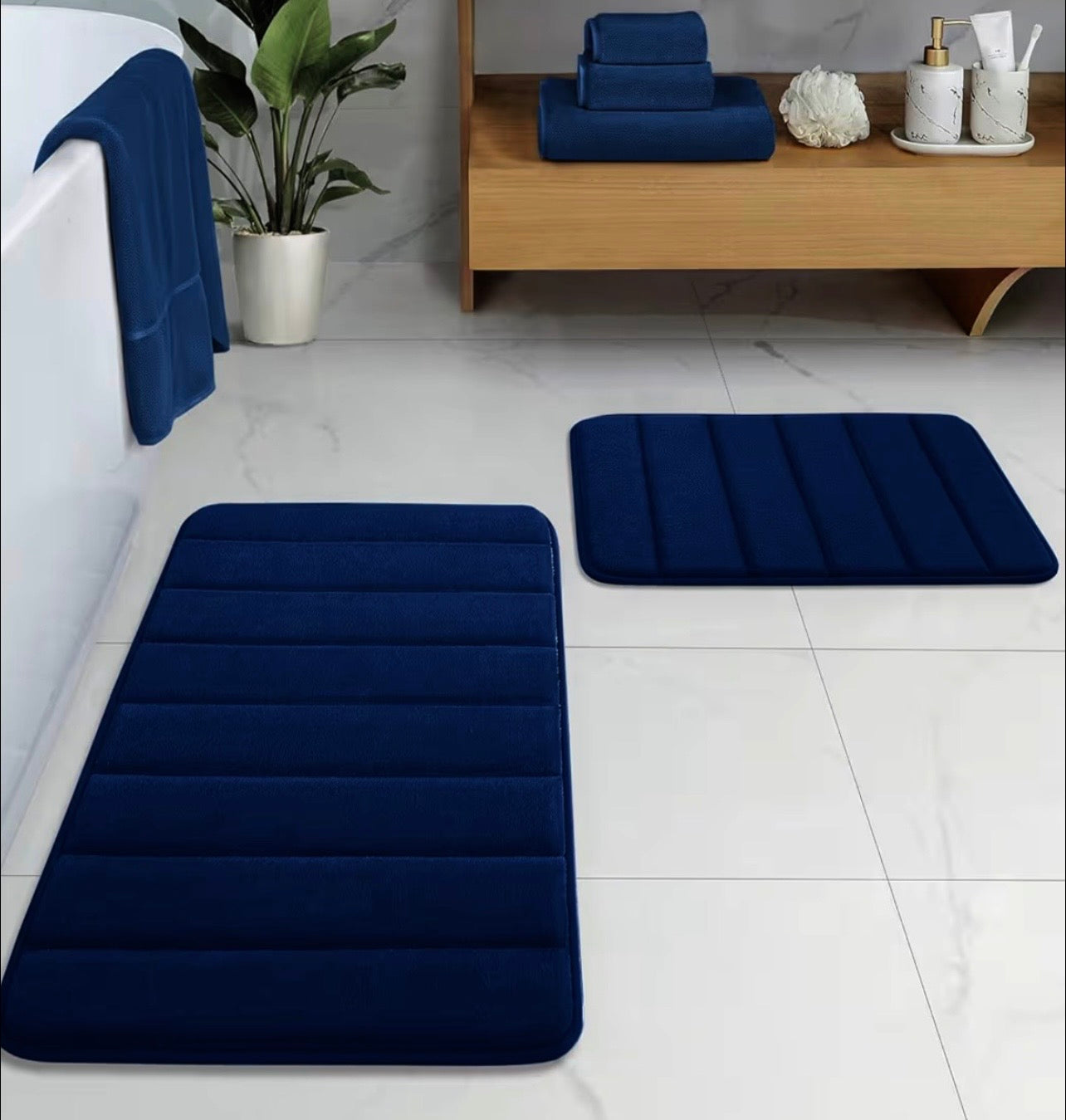 Bathroom Rugs Navy