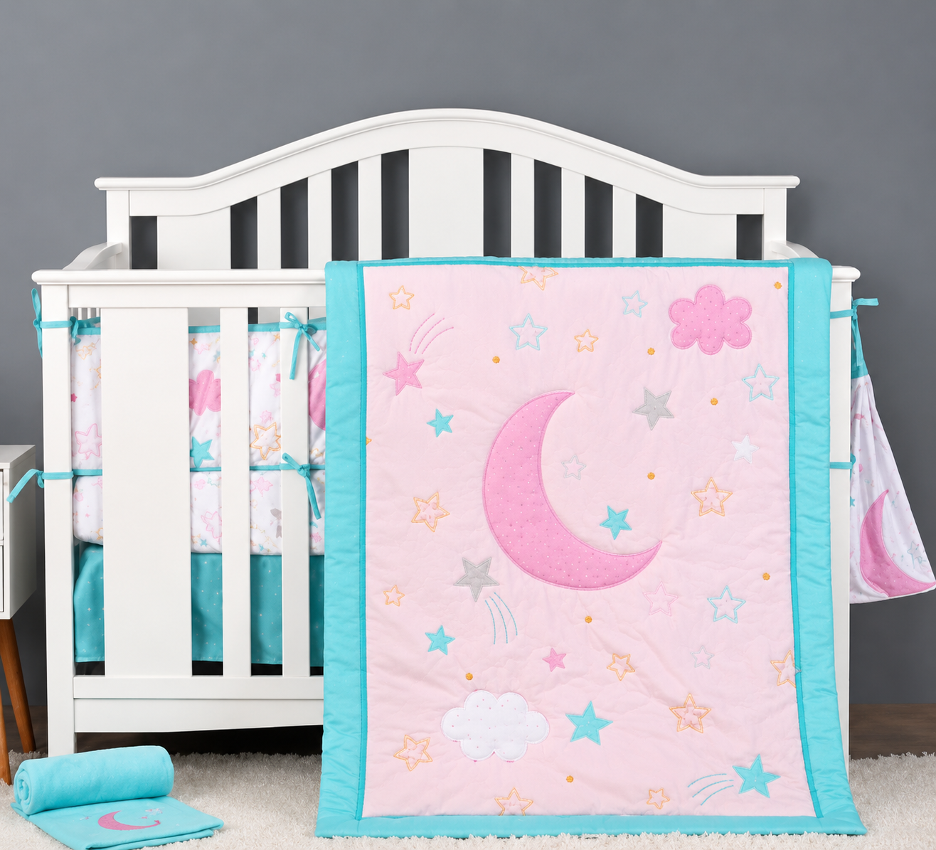 Crib Set Pink Moon