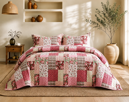 Quilt pink square Queen/ King