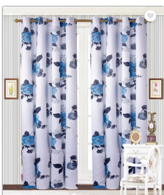 Axel Curtain Blue Flowers