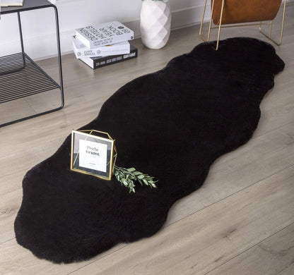 Rabbit Fur Rug black