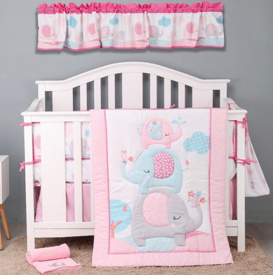 Crib Set Elephant gray