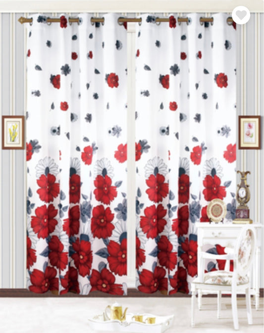 Axel Curtain Red Flowers