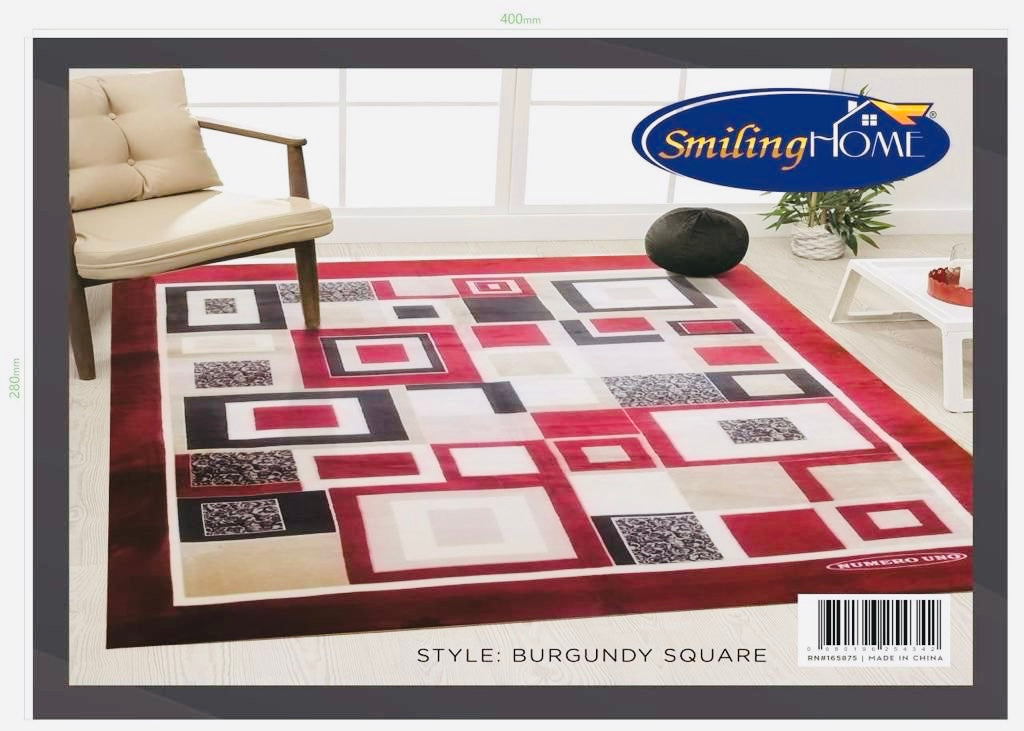 RUG BURGUNDY SQUARE