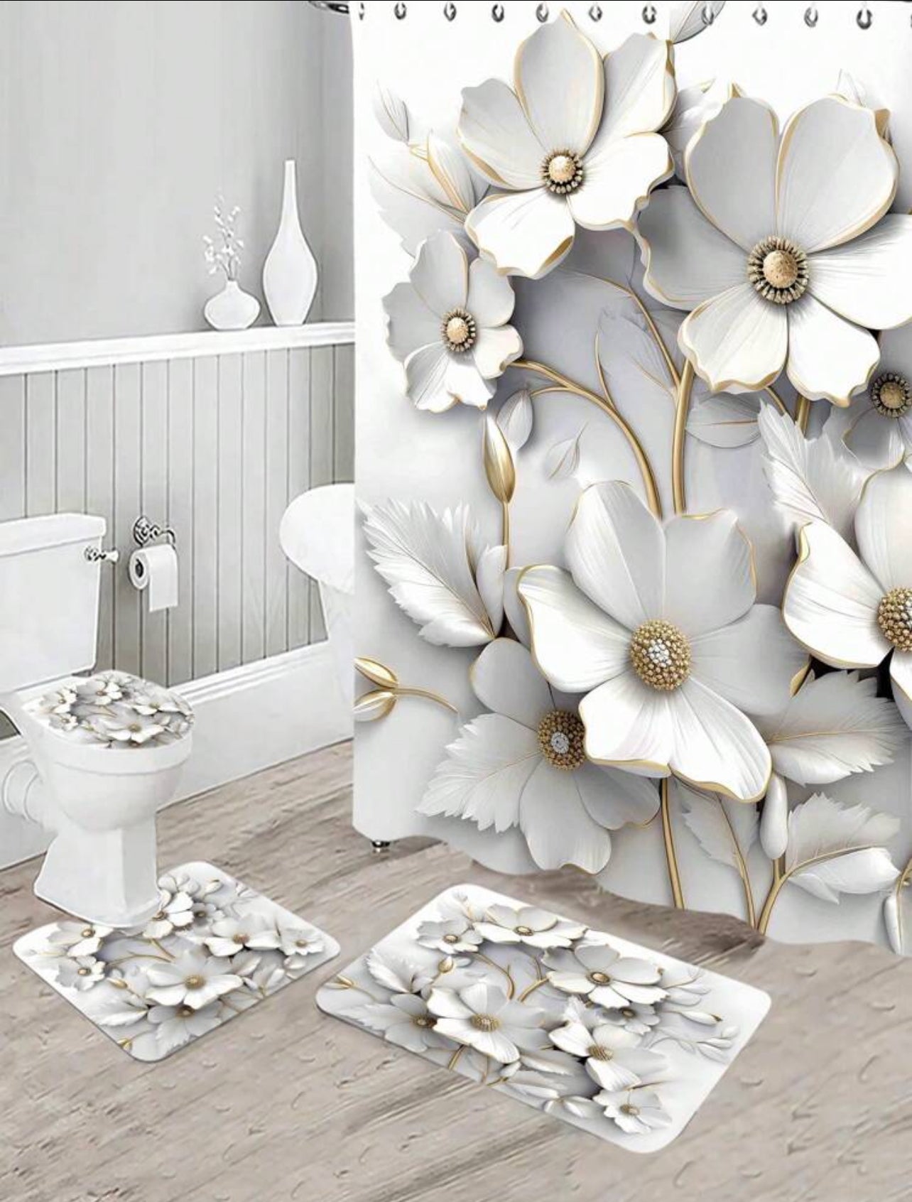 Bath set flowers