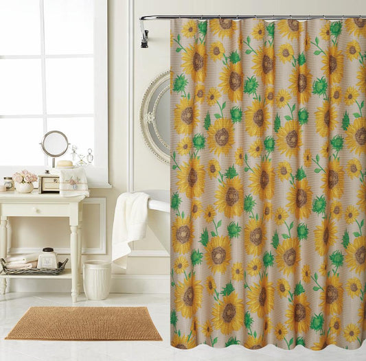 Bathroom set sunflowers taupe