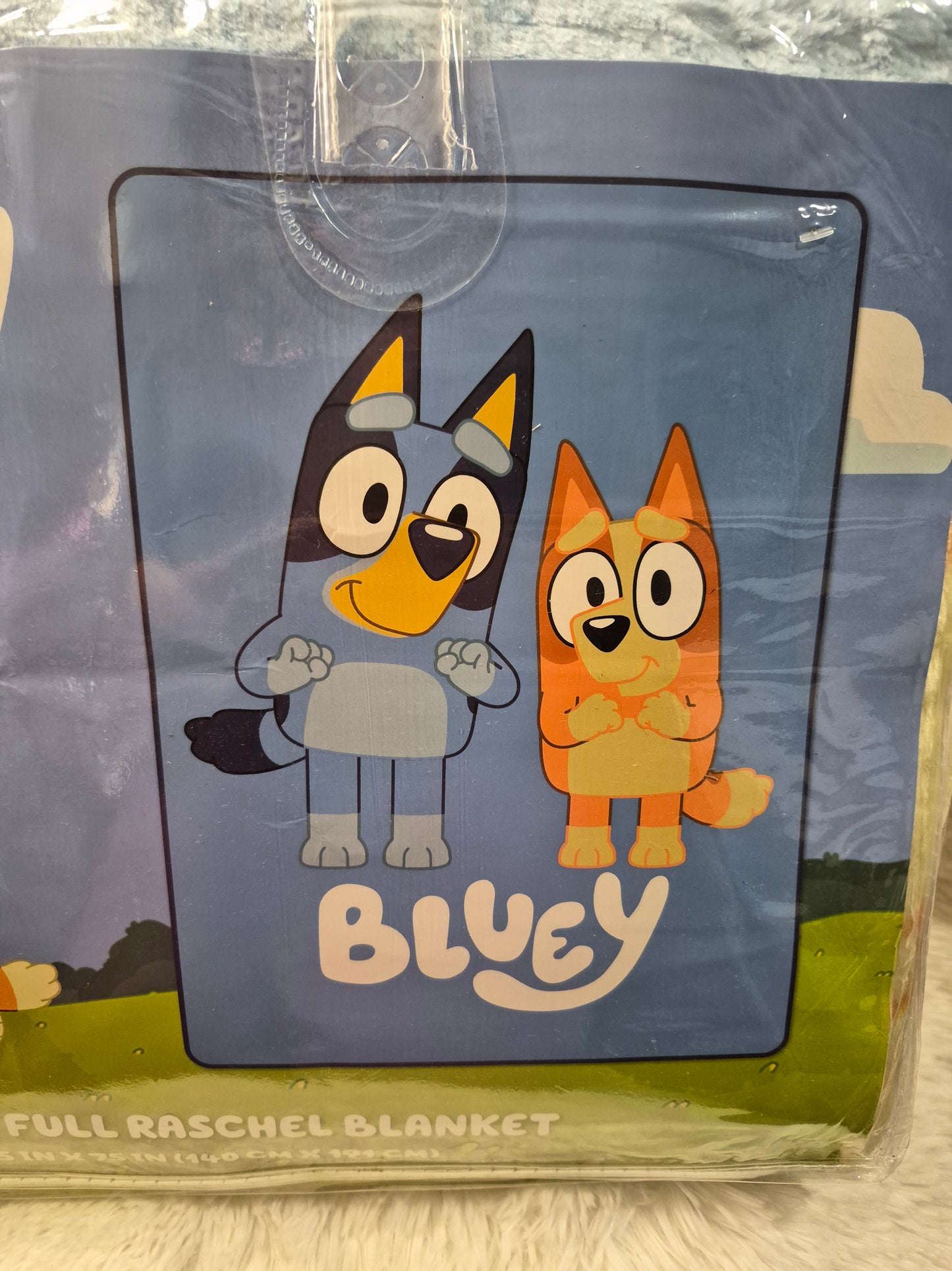 Twin Raschel Blanket Bluey