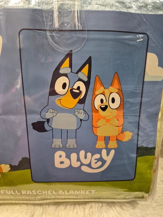 Twin Raschel Blanket Bluey